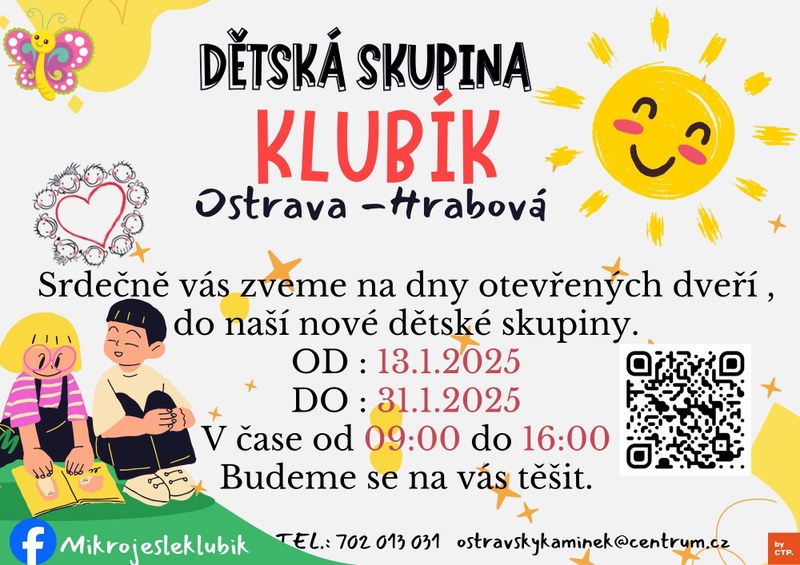 NOVÁ DĚTSKÁ SKUPINA KLUBÍK V CTPARKU 