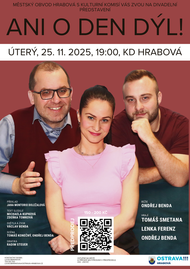 ZVEME VÁS NA PŘEDSTAVENÍ ŠTÍTINSKÉHO DIVADLA: ANI O DEN DÝL!